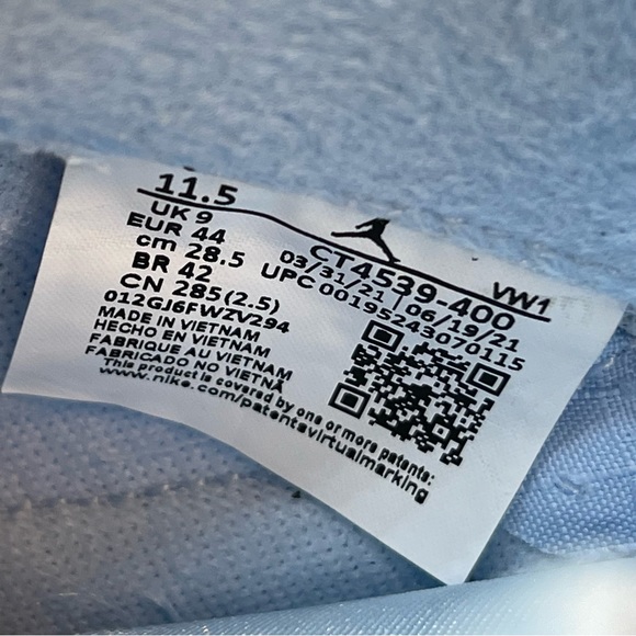 Nike Jordan Air Mae UNC Blue Shoes CT4539-400 Women Size 11.5 Or Men Size 10 main image 8
